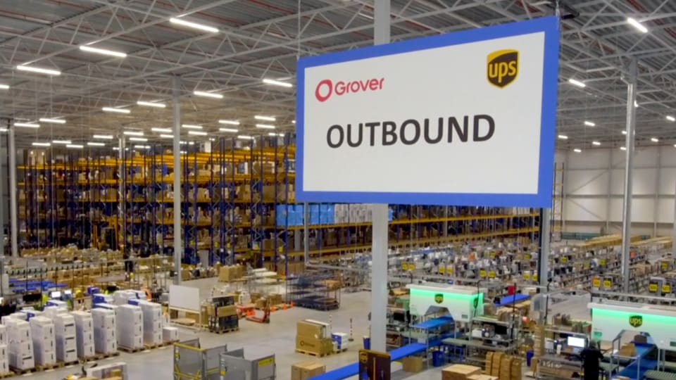 inside of the UPS warehouse facility