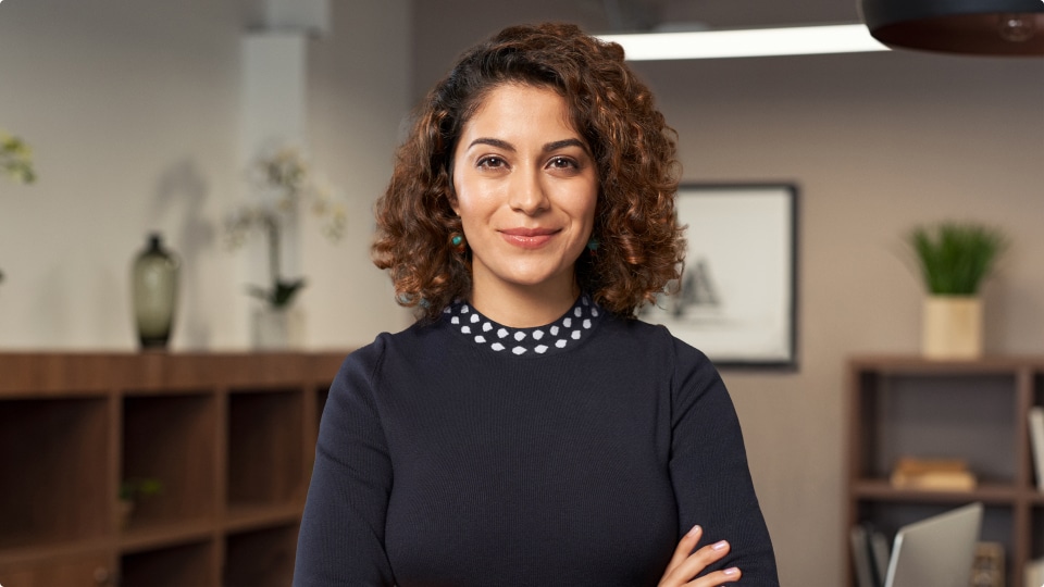 Businesswoman smiling and posing